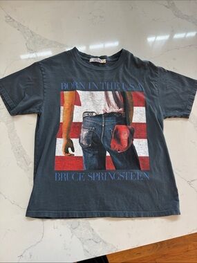Bruce Springsteen 'Born in the U.S.A.' Graphic Tee — LETLUV — Dark Gray & Red